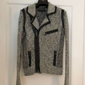 Rag and Bone Leather trimmed Boucle Jacket